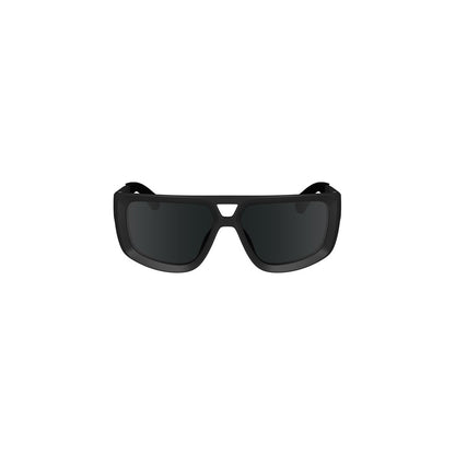 Calvin Klein Black Plastic Men Sunglasses with square lens design and contrast details.