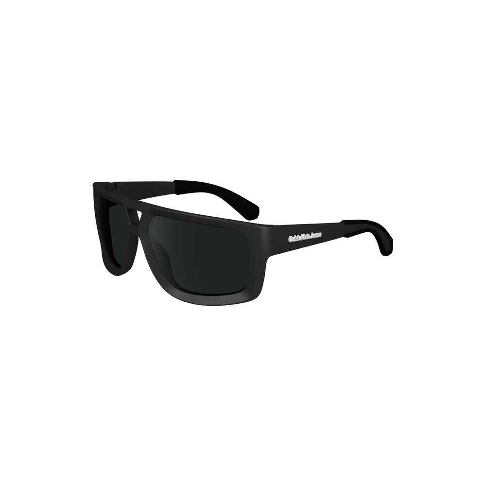 Calvin Klein Black Plastic Men Sunglasses with square lens and sleek design for contemporary style.