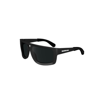 Calvin Klein Black Plastic Men Sunglasses with square lens and sleek design for contemporary style.