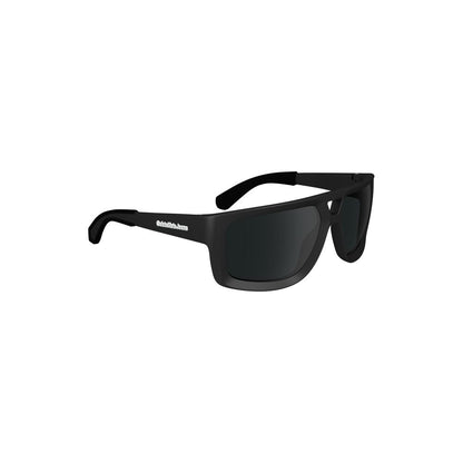 Calvin Klein Black Plastic Men Sunglasses with sleek design and contrast details.