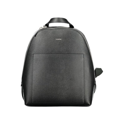 Calvin Klein Black Polyethylene Backpack with 1 handle, adjustable straps, external and internal pockets, zip closure, and logo
