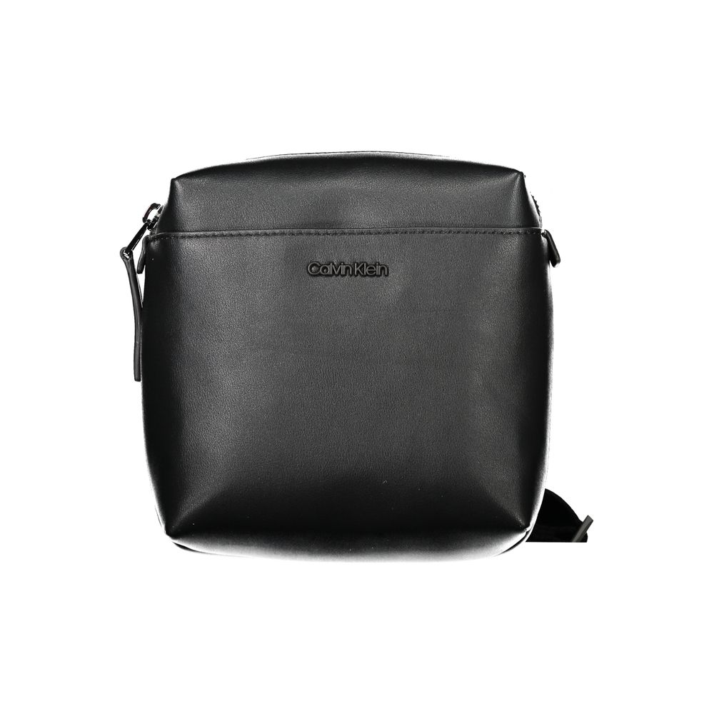 Calvin Klein Black Polyethylene Men Shoulder Bag with adjustable strap and zip closure