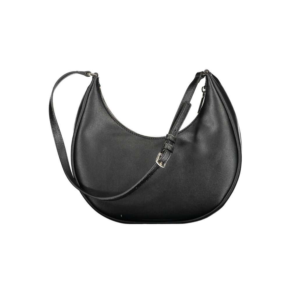 Calvin Klein Black Recycled Polyester Women Handbag with adjustable shoulder strap and sleek design.