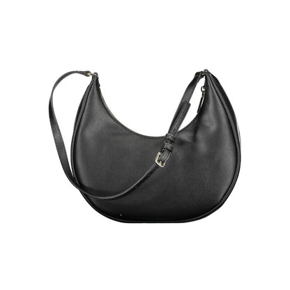 Calvin Klein Black Recycled Polyester Women Handbag with adjustable shoulder strap and sleek design.