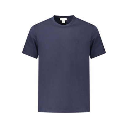 Calvin Klein Blue Cotton T-Shirt with short sleeves, crew neck, and embroidered logo.