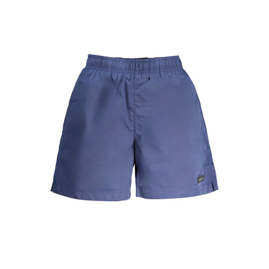 Calvin Klein Blue Polyester Swimwear, medium swimming boxer with elastic waist and logo, made of 95% recycled polyester.