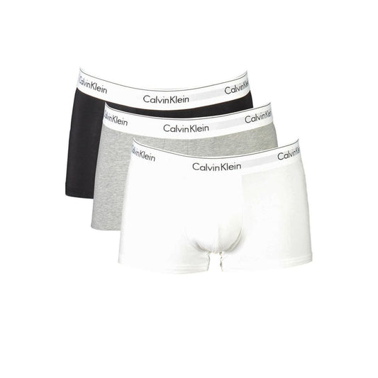 Calvin Klein Brown Cotton Men Boxer set with white, grey, black boxers featuring logo waistband for comfort and style.