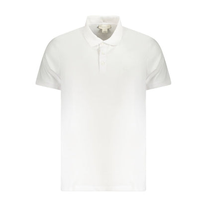 Calvin Klein White Cotton Men Polo Shirt with logo embroidery, perfect for a sophisticated look in a classic fit style.