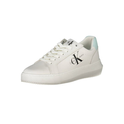 Calvin Klein White Recycled Polyester Women Sneaker with bold logo and sleek design