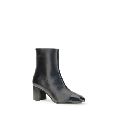 Carel Paris Black Leather Ankle Boots