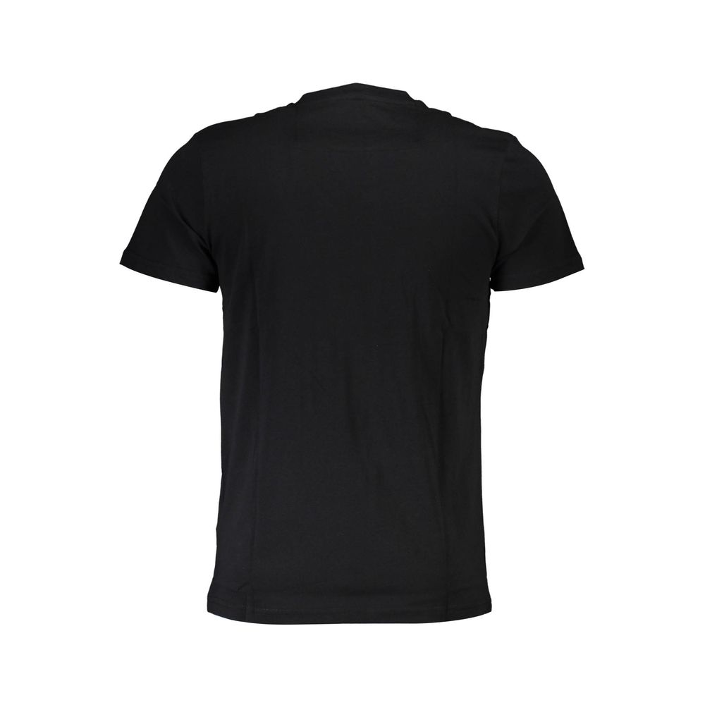 Cavalli Class Black Cotton Men T-Shirt, back view showcasing its classic crew neck and contemporary style for trendsetters.