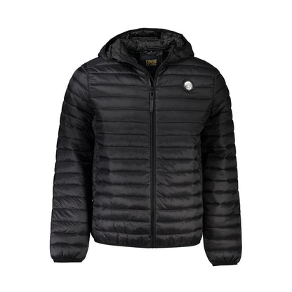 Cavalli Class Black Polyamide Men's Jacket with zip fastening and pockets.