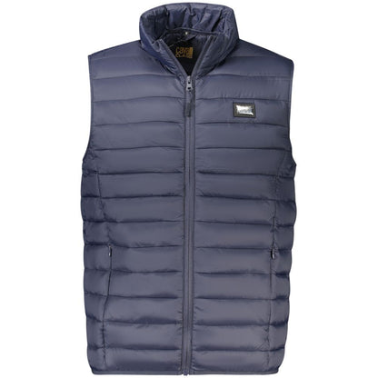 Cavalli Class Blue Polyester Sleeveless Jacket