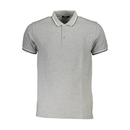 Cavalli Class Brown Cotton Men Polo Shirt with embroidery, contrasting accents, and classic 3-button placket. Premium cotton. Sophisticated look.