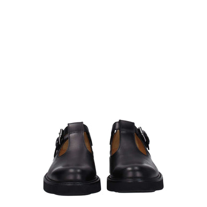 Church's Black Leather Oxfords And Derbies with buckle closure and rubber sole, casual style, mid heels, round toe design, MPN DX01019AGX99F0AAB.