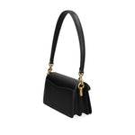 Coach Tabby 20 leather crossbody bag in black with removable shoulder strap and multifunctional pockets.