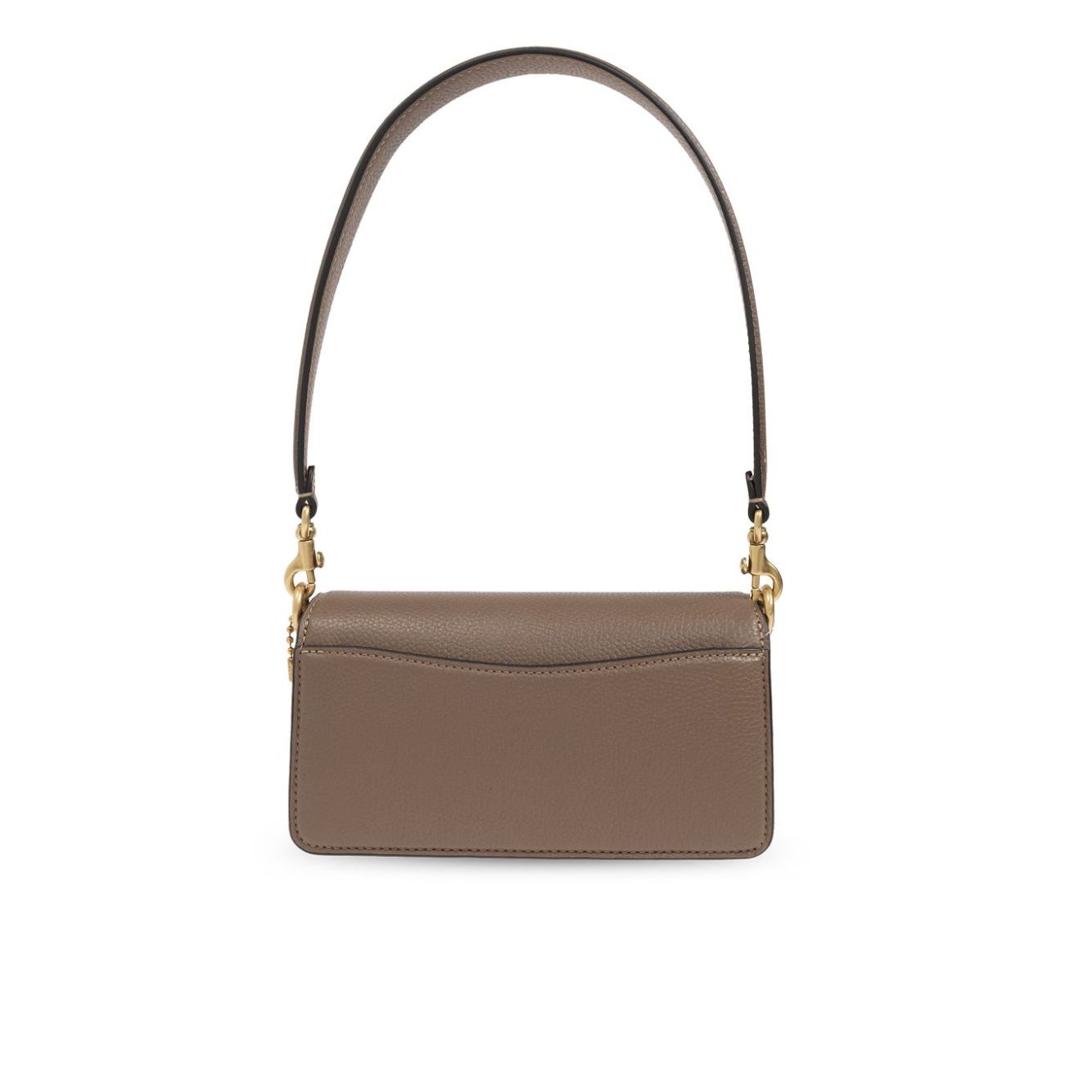 Coach Tabby 20 shoulder bag with removable strap and external pocket, shown in leather with multifunctional internal pockets and fabric lining.