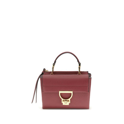 Coccinelle Multicolor Calf Leather Bos Taurus Shoulder Bag with gold-plated closure, garnet design