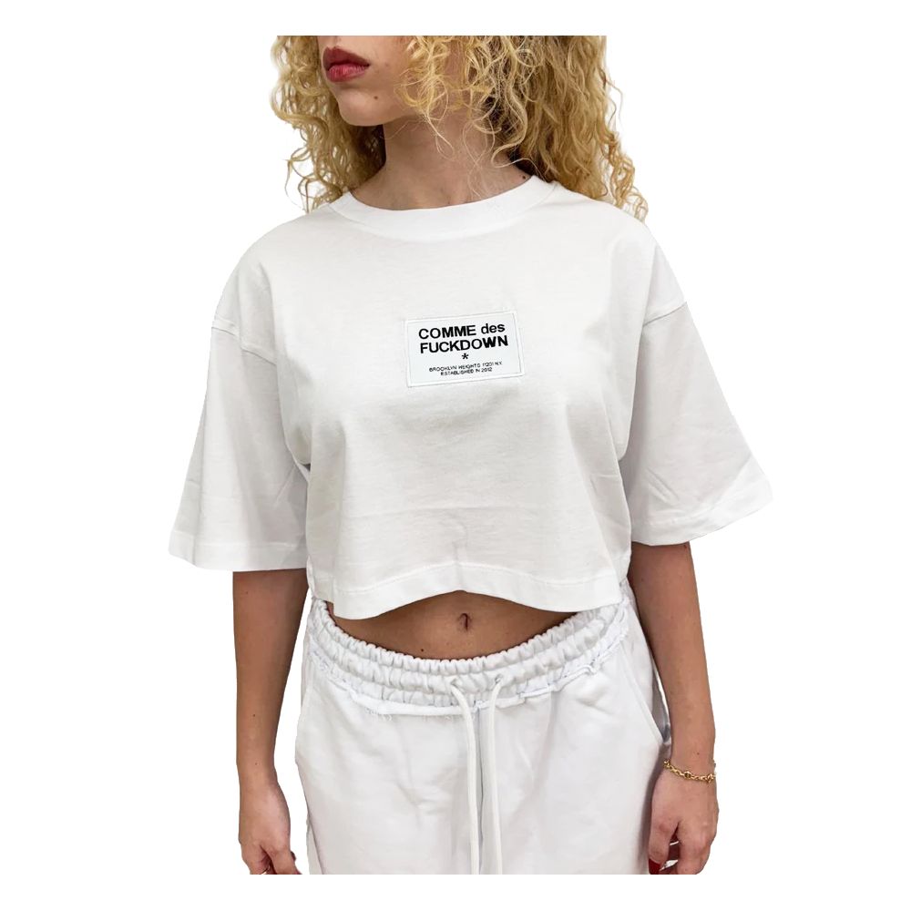 Comme Des Fuckdown White Cotton Women T-Shirt
