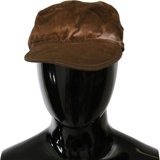 Costume National Elegant Brown Newsboy Hat
