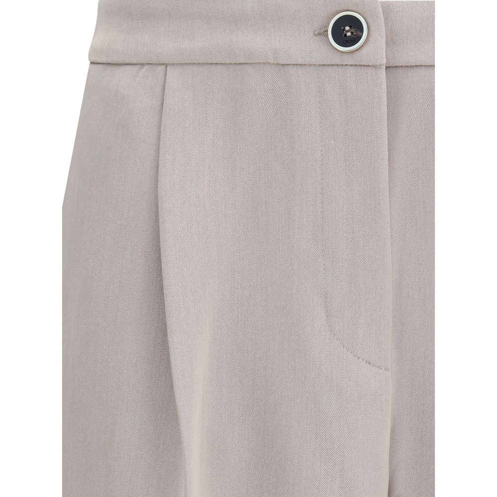Cruna Beige Polyester Casual Pants