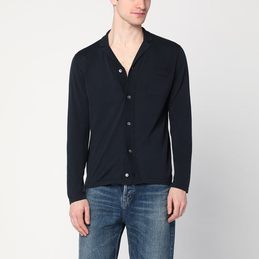 Drumohr Navy blue cotton cardigan