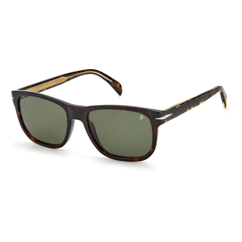 David Beckham Brown Acetate Sunglasses with green lenses and Havana frame, elegant rectangular shape, model DB1045S086QT, size 54/18/145 mm