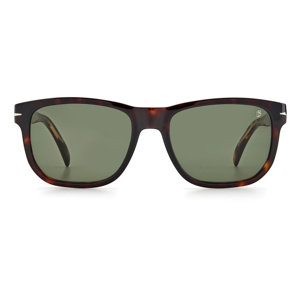 David Beckham Brown Acetate Sunglasses with green lenses and Havana frame