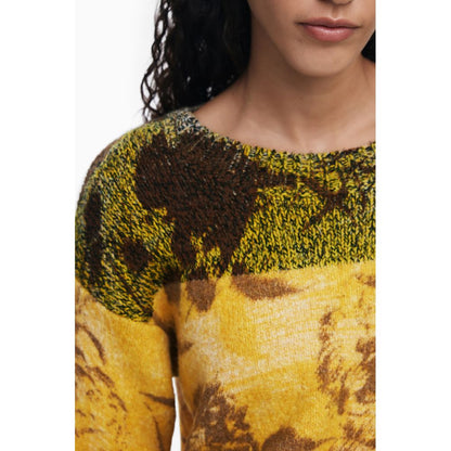 Desigual Yellow Wool Women Sweater
