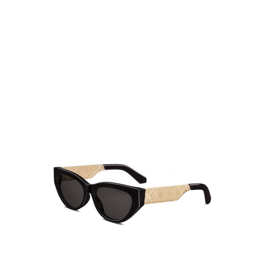 Dior ésille B1I Butterfly Sunglasses with gold-tone metal temples and engraved cannage motif, featuring grey lenses. Made in Italy.