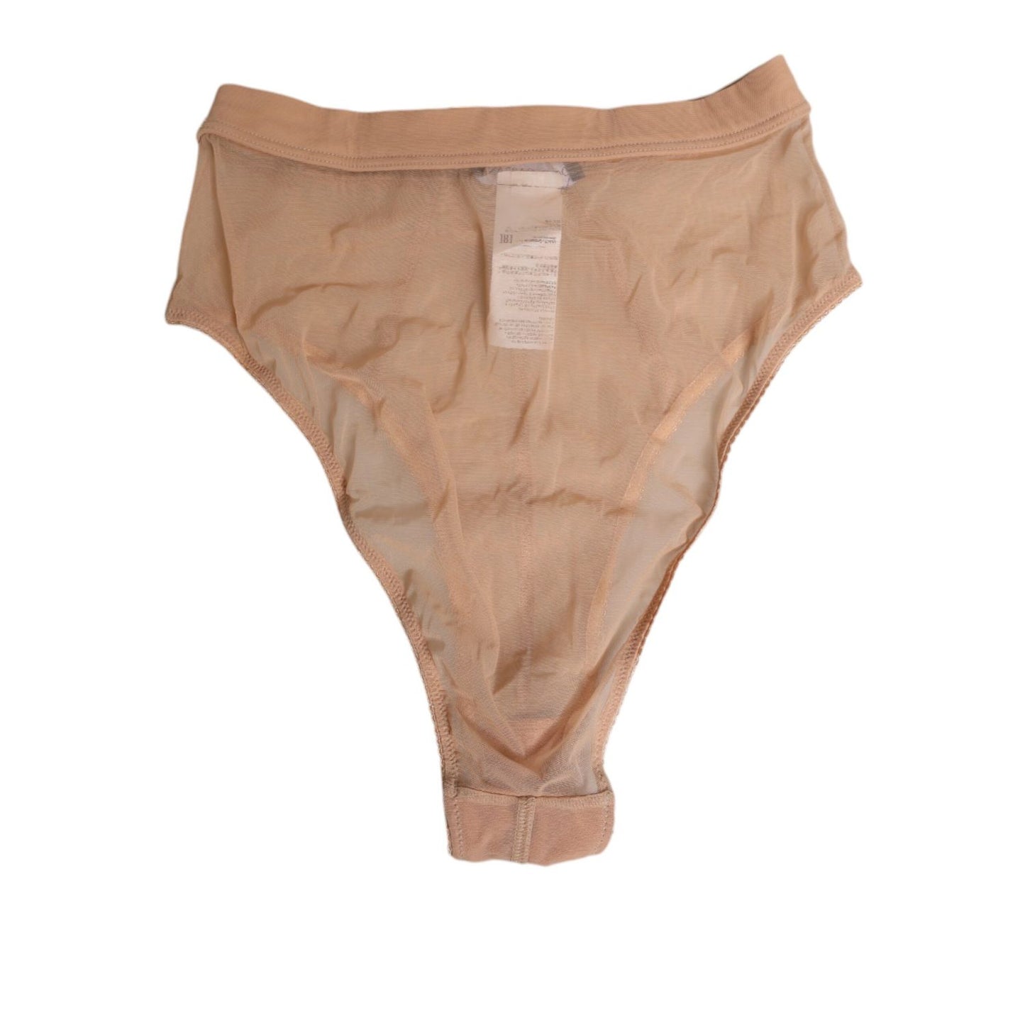Dolce & Gabbana Beige Sheer Mesh High Waist Briefs Underwear
