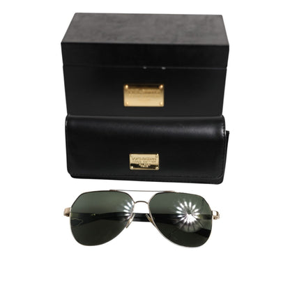 Dolce & Gabbana Black 18K Gold Plated Polarized Steel DG2133K Sunglasses
