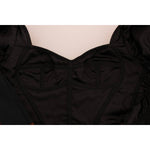 Dolce & Gabbana Black Brown Floral Brocade A-Line Dress