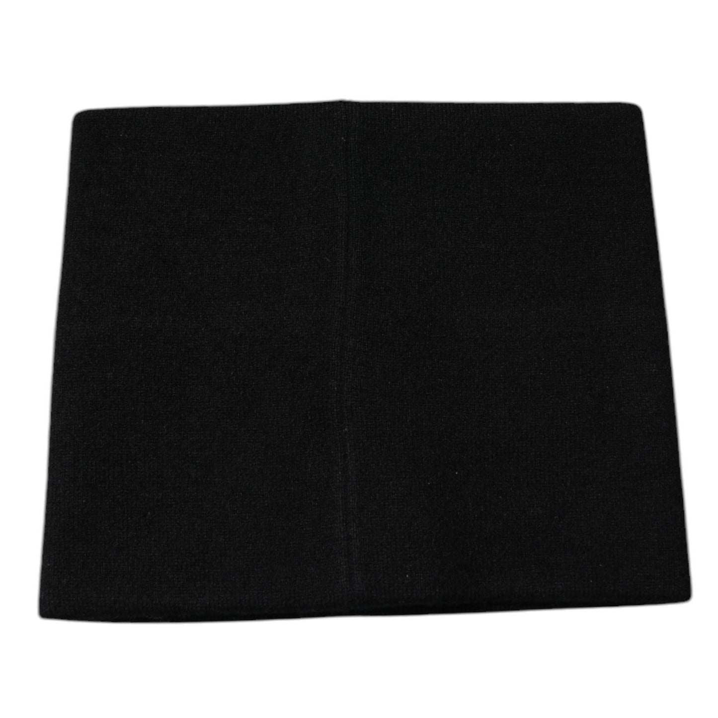 Dolce & Gabbana Black Cashmere DG Logo Square Handkerchief Scarf