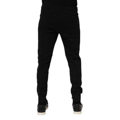 Dolce & Gabbana Black Cotton Jogger Jogging Men Trouser Pants