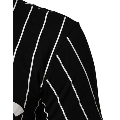 Dolce & Gabbana Black Cotton Polka Dots Round Neck T-shirt