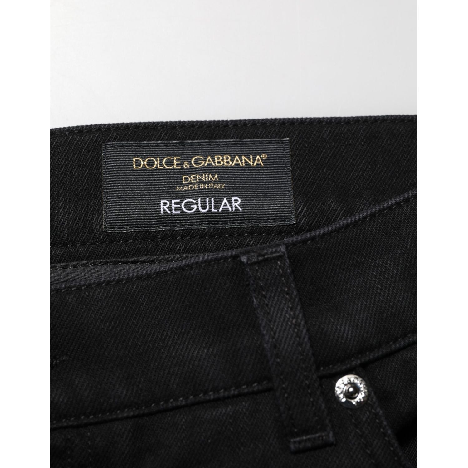Dolce & Gabbana Black Cotton Regular Denim Men Trouser Jeans