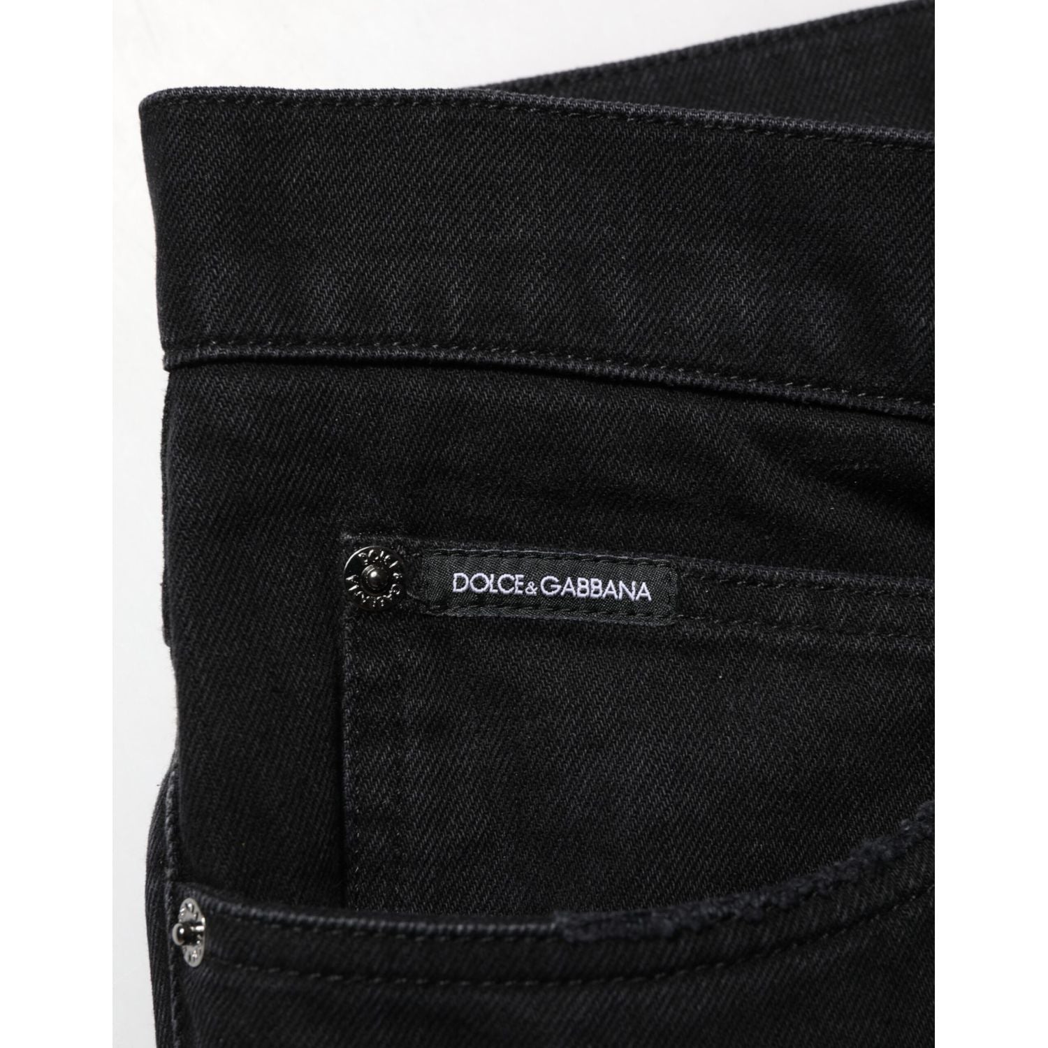 Dolce & Gabbana Black Cotton Regular Denim Men Trouser Jeans