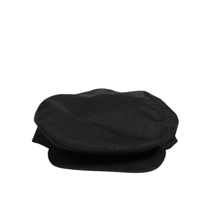 Dolce & Gabbana Black Cotton Stretch Newsboy Cloth Capello Hat