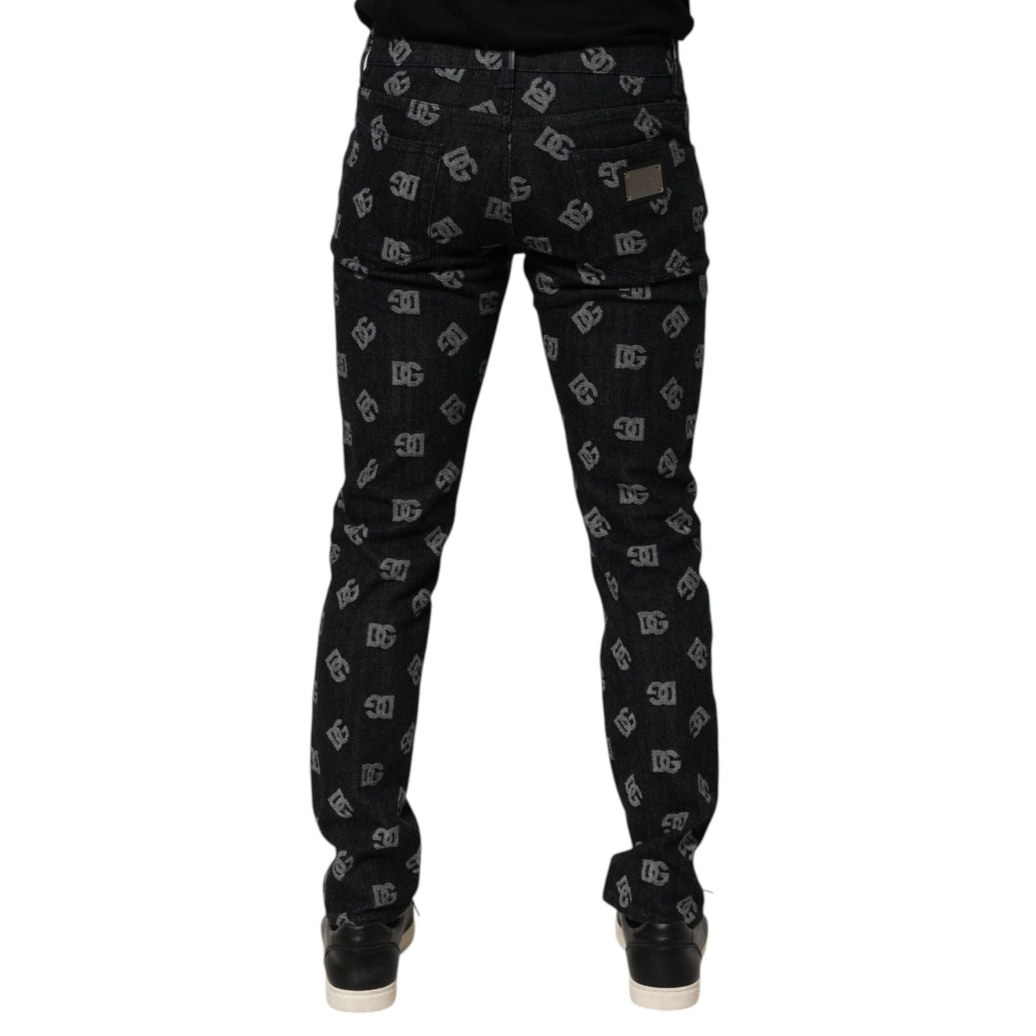 Dolce & Gabbana Black DG Monogram Cotton Skinny Denim Jeans