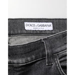 Dolce & Gabbana Black Gray Wash Slim Fit Straight Leg Denim Jeans