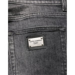 Dolce & Gabbana Black Gray Wash Slim Fit Straight Leg Denim Jeans