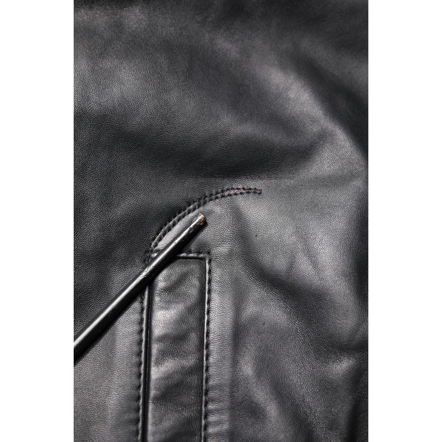 Dolce & Gabbana Black Lambskin Leather Full Zip Biker Jacket