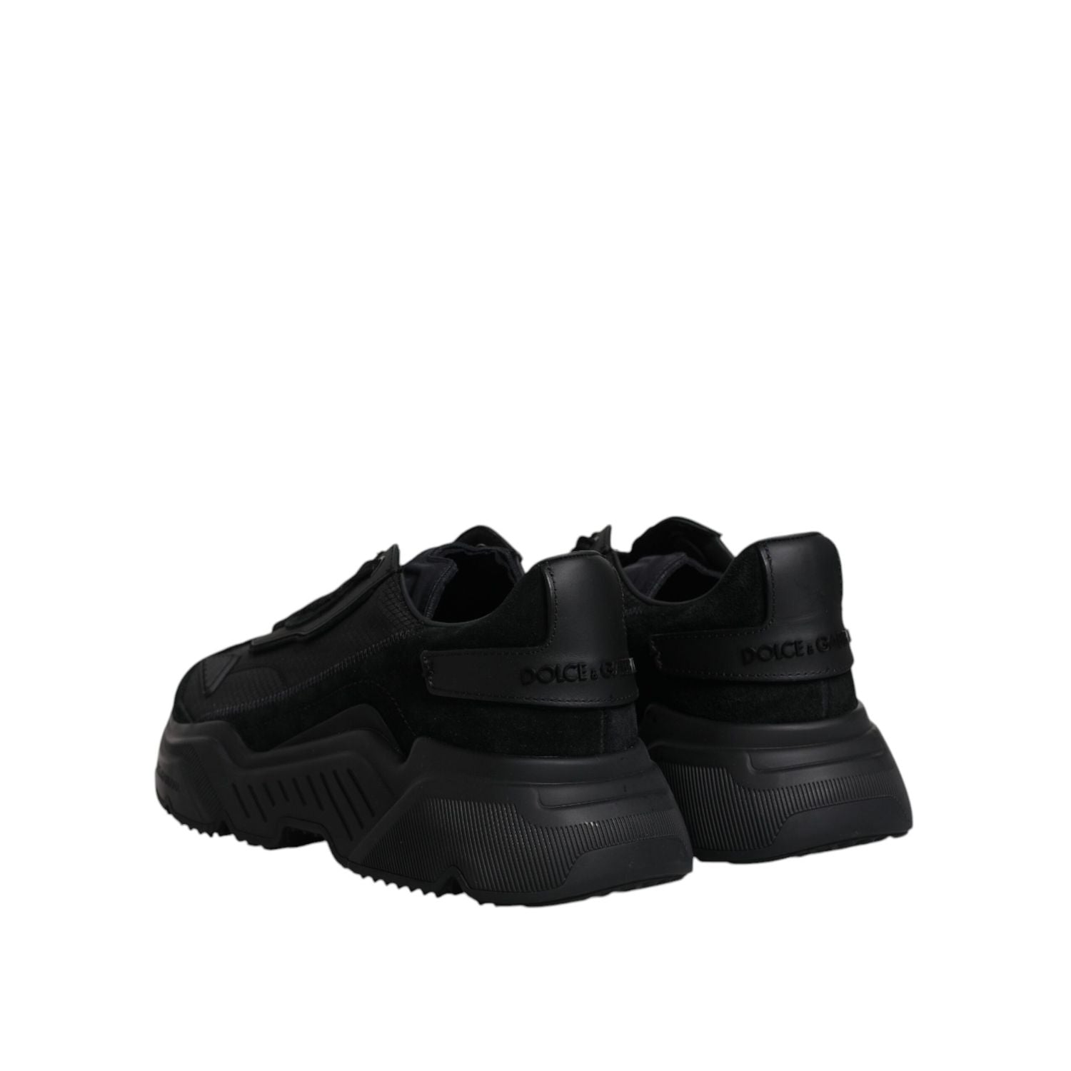 Dolce & Gabbana Black Leather Daymaster Low Top Sneakers Shoes