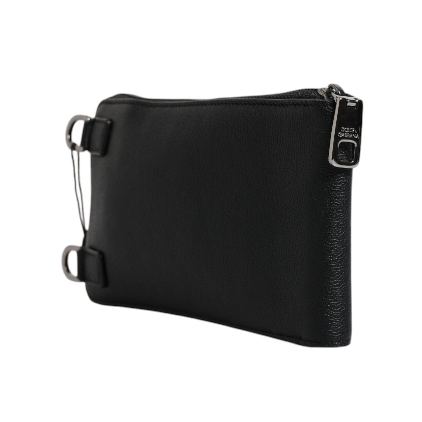 Dolce & Gabbana Black Leather Purse Crossbody Sling Phone Bag