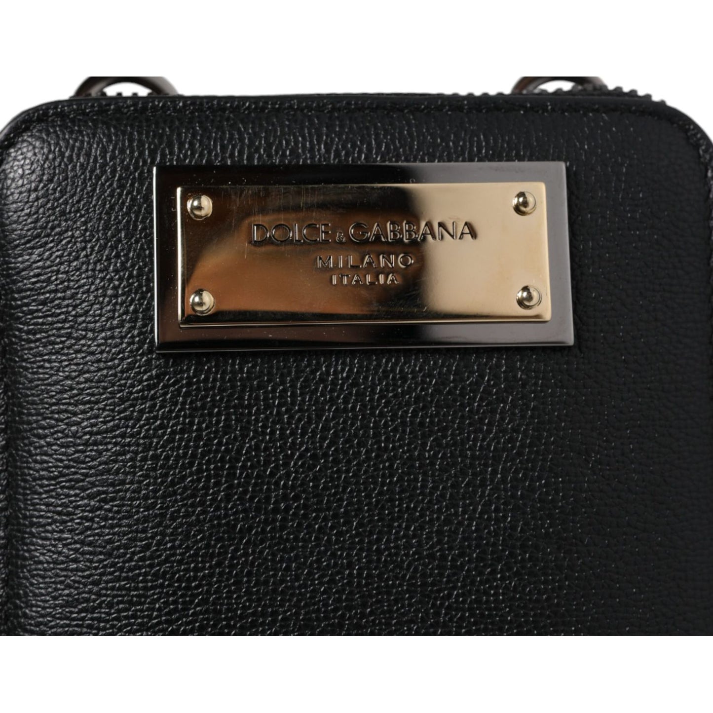 Dolce & Gabbana Black Leather Purse Crossbody Sling Phone Bag