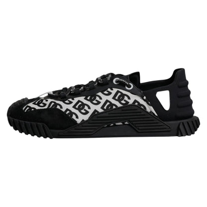 Dolce & Gabbana Black Logo Lace Up Low Top NS1 Sneakers