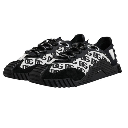 Dolce & Gabbana Black Logo Lace Up Low Top NS1 Sneakers