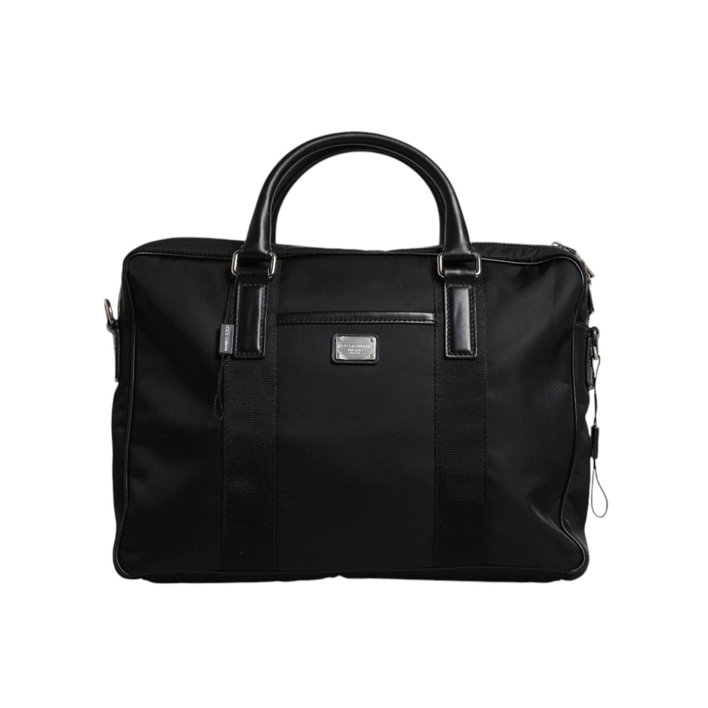 Dolce & Gabbana Black Logo Plaque Double Handle Messenger Bag