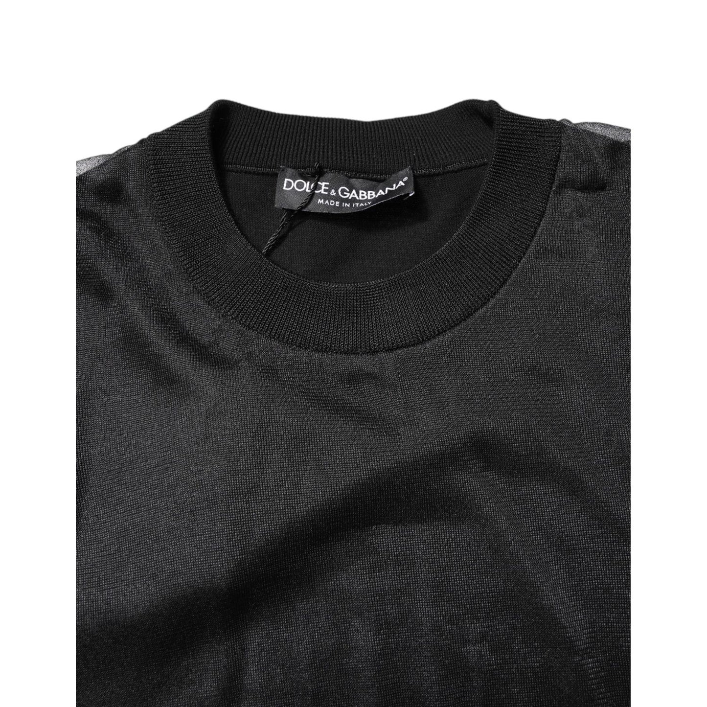Dolce & Gabbana Black Logo Polyester CrewNeck Sweatshirt Sweater